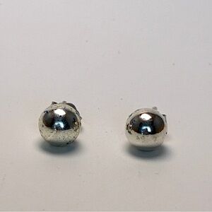Sterling Silver Ball Stud Earrings - Silver